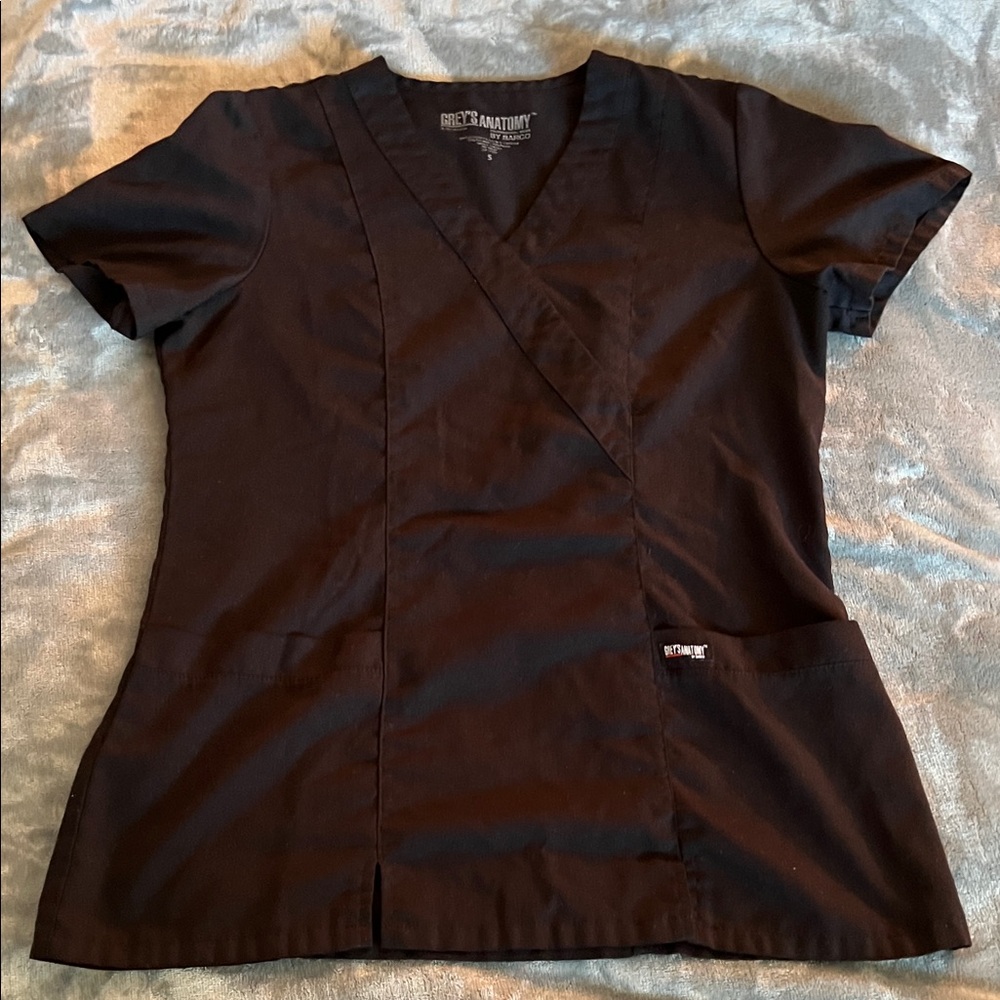 Grey's Anatomy Black Scrub Top